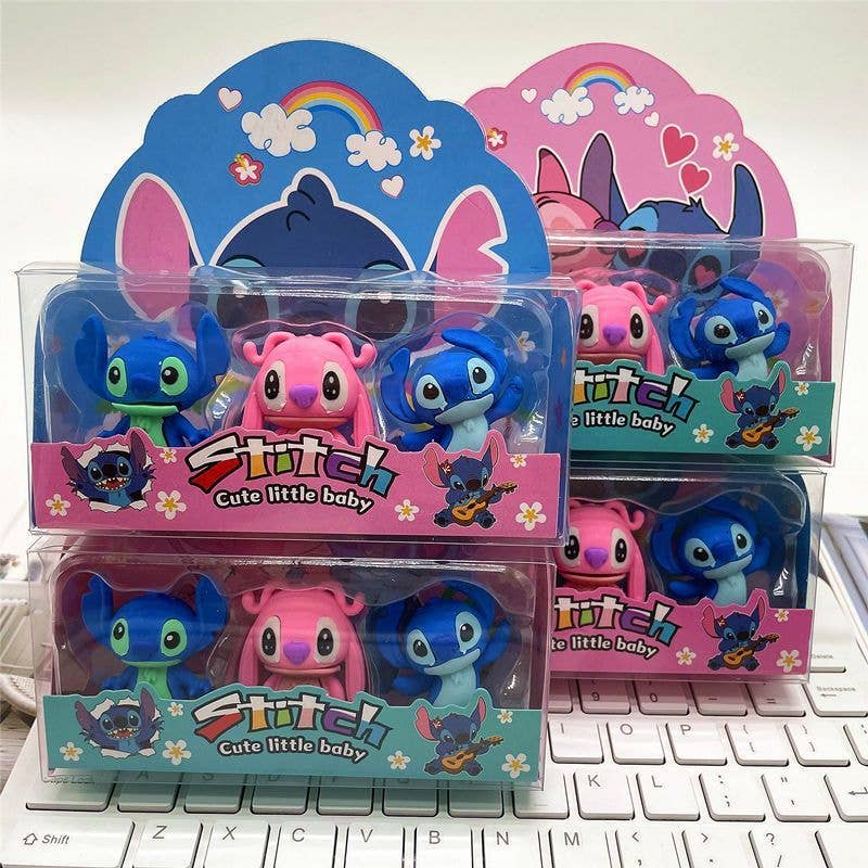 Labubu cute rubber eraser-4pcs set: Labubu-pink