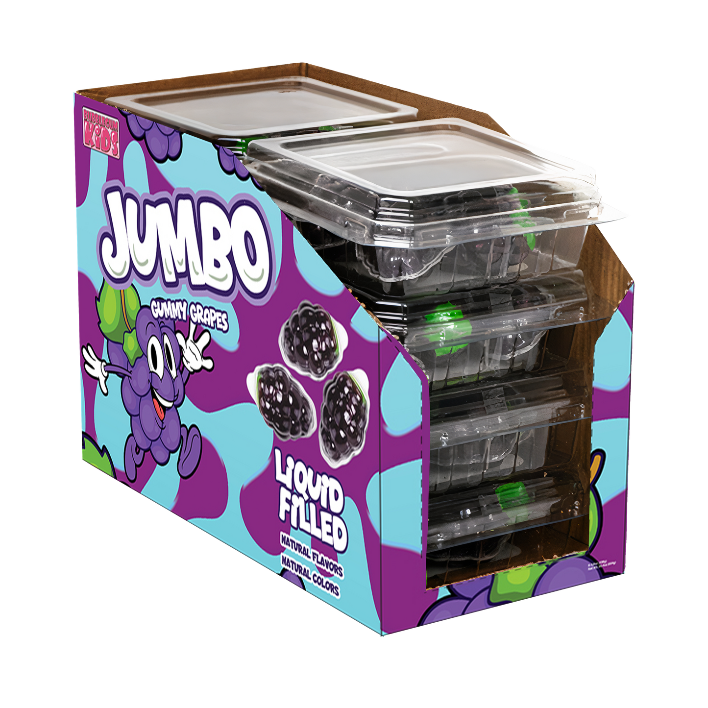 Liquid Filled Grape 4D Realistic Gummy Candy 8 Count Display