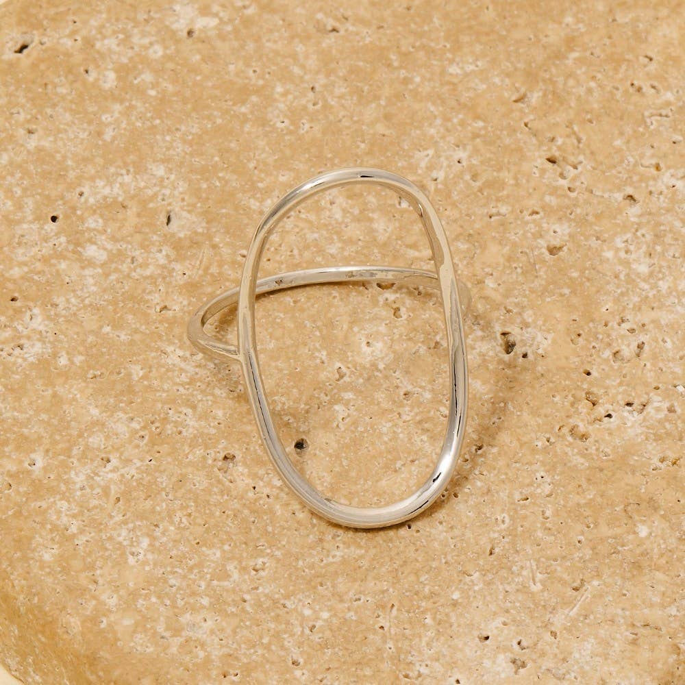 Curved Oval Minimalist Ring: G