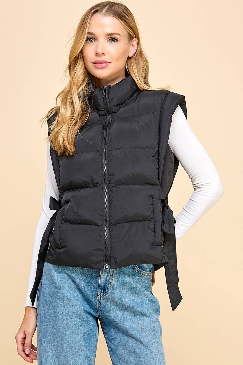 CV1231-Zipper Front Puffer Vest: KELLY GREEN / M