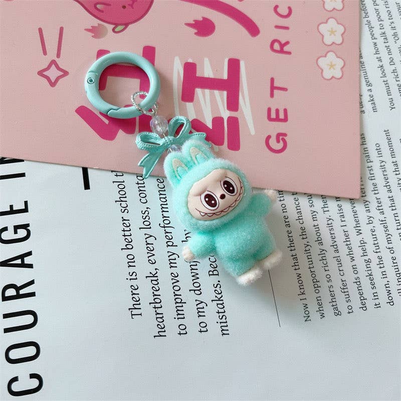 Fluffy Labubu Bow keychain Bow bag charm thank you gift: 10PC-Set