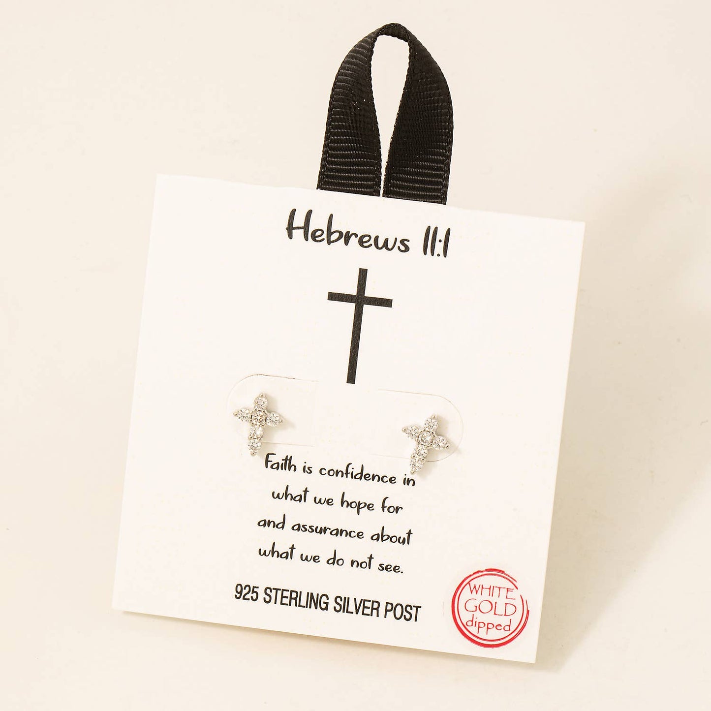 Gold Dipped Studded Cross Earrings: G