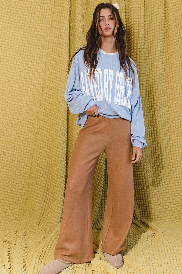 T1770-SBG 'SAVED BY GRACE' Graphic Sweatshirt Top: S-M-L (2-2-2) / SKY BLUE