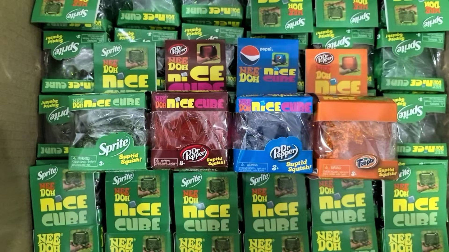 Nice Cube Soda Themed TPR Squishy Ice Cube Fidget Toy: Green