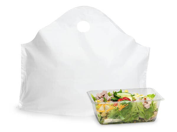 Wave Top Plastic Merchandise Bags: Blazing Pink / Medium 18x15x6"