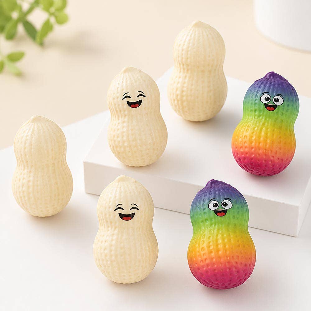 12PCS - Peanut Squeeze Squishy Stress Relief Toy