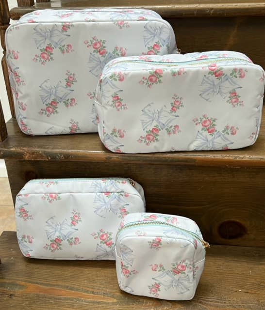 Pale Blue Coquette Makeup Bags Available In 4 Sizes: Small