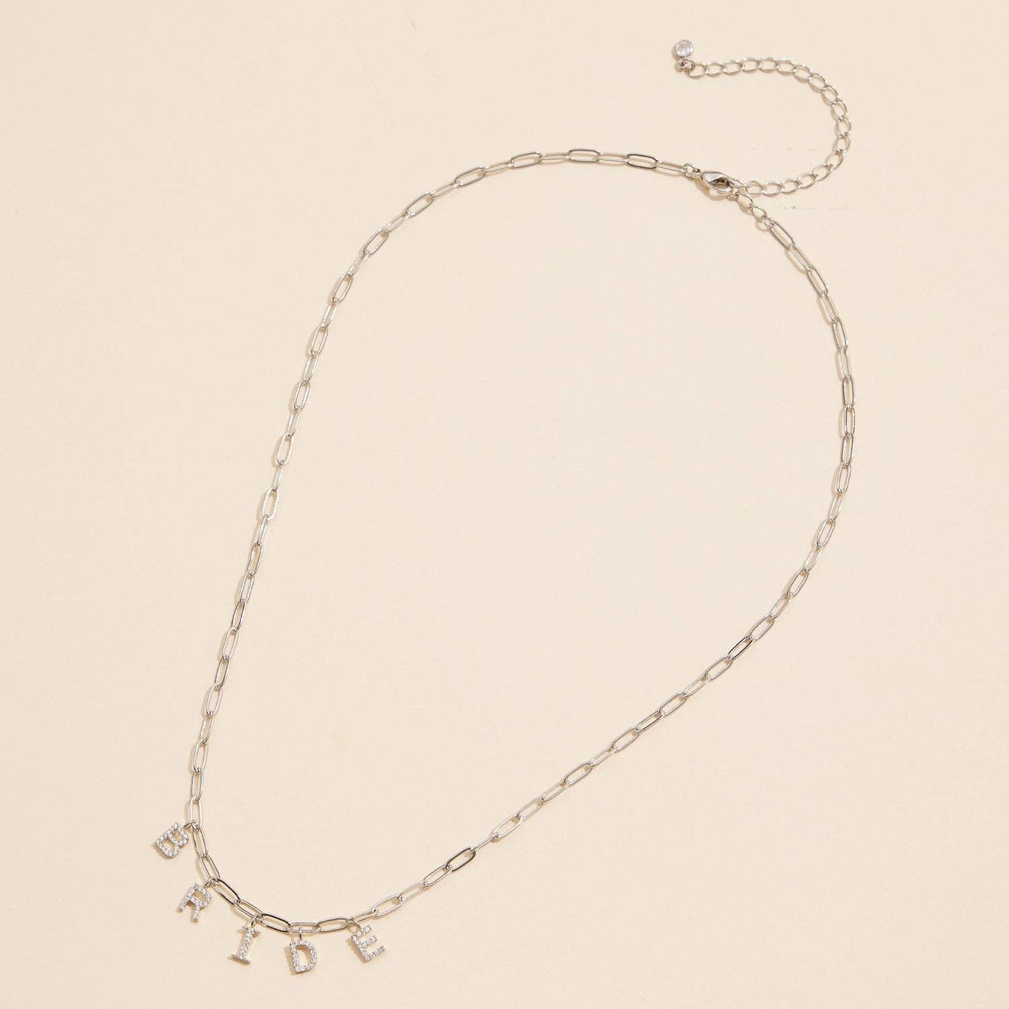 Sparkling "Bride" Cubic Zirconia 18K Gold Charm Necklace: Gold / One / 4DN18096