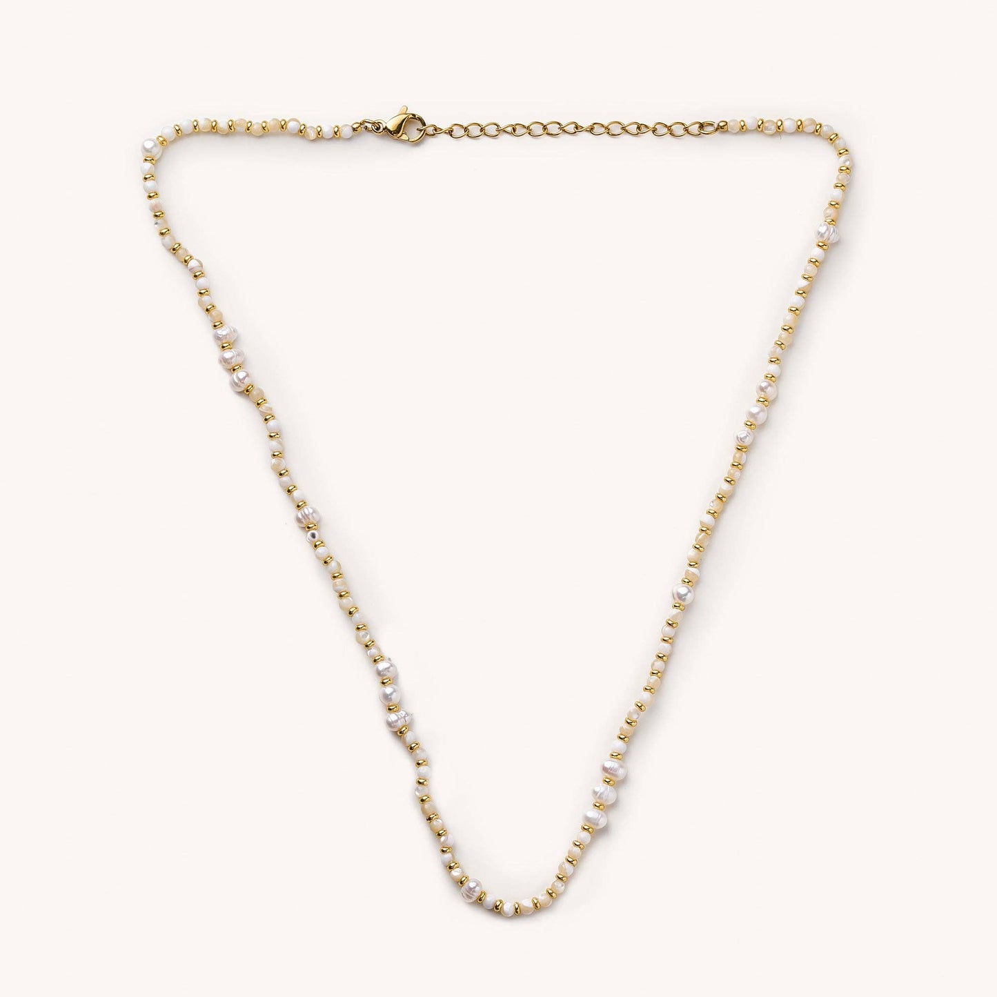 Gabby White Bead and Pearl Necklace