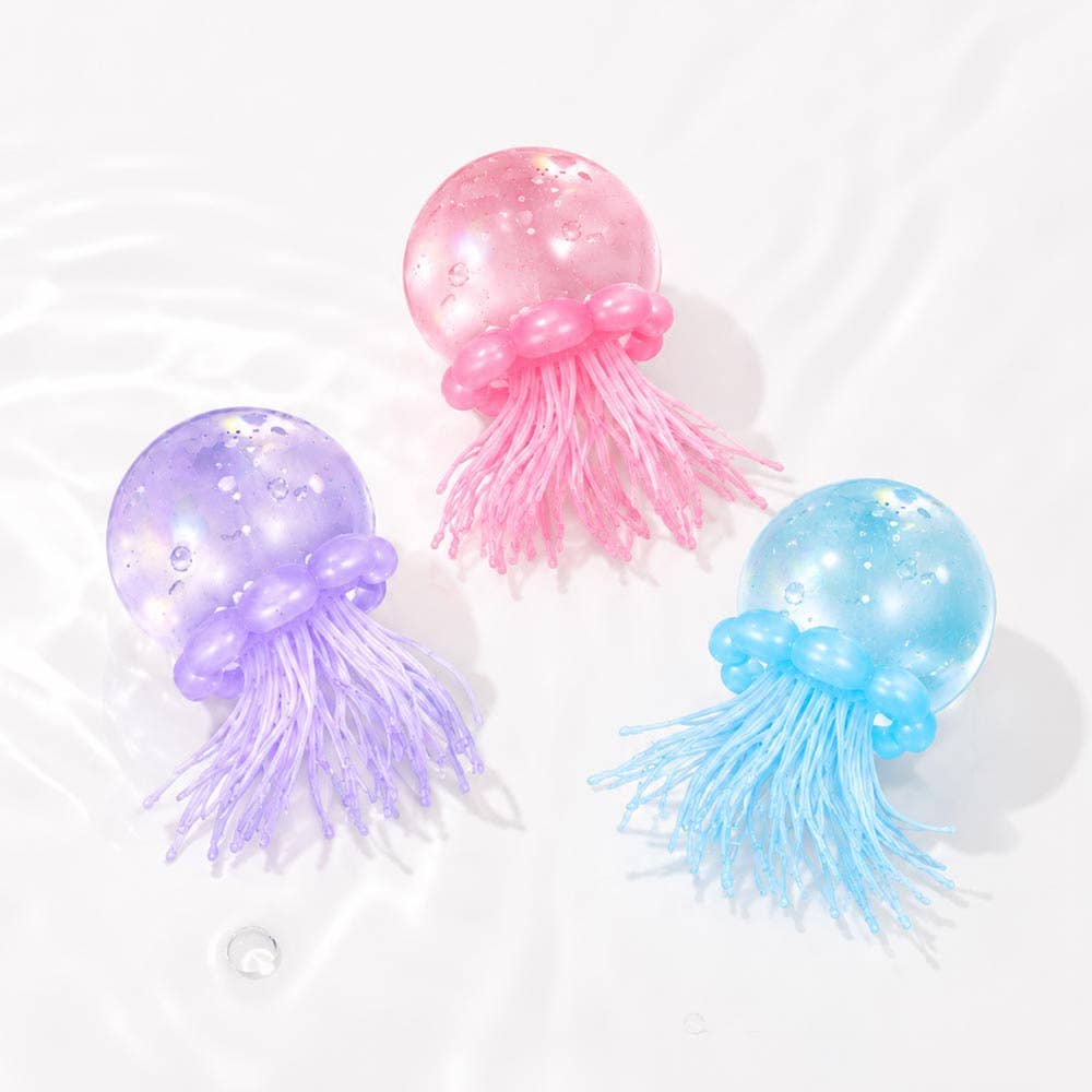 12PCS - Glitter Jellyfish Squeeze Squishy Stress Relief Toy