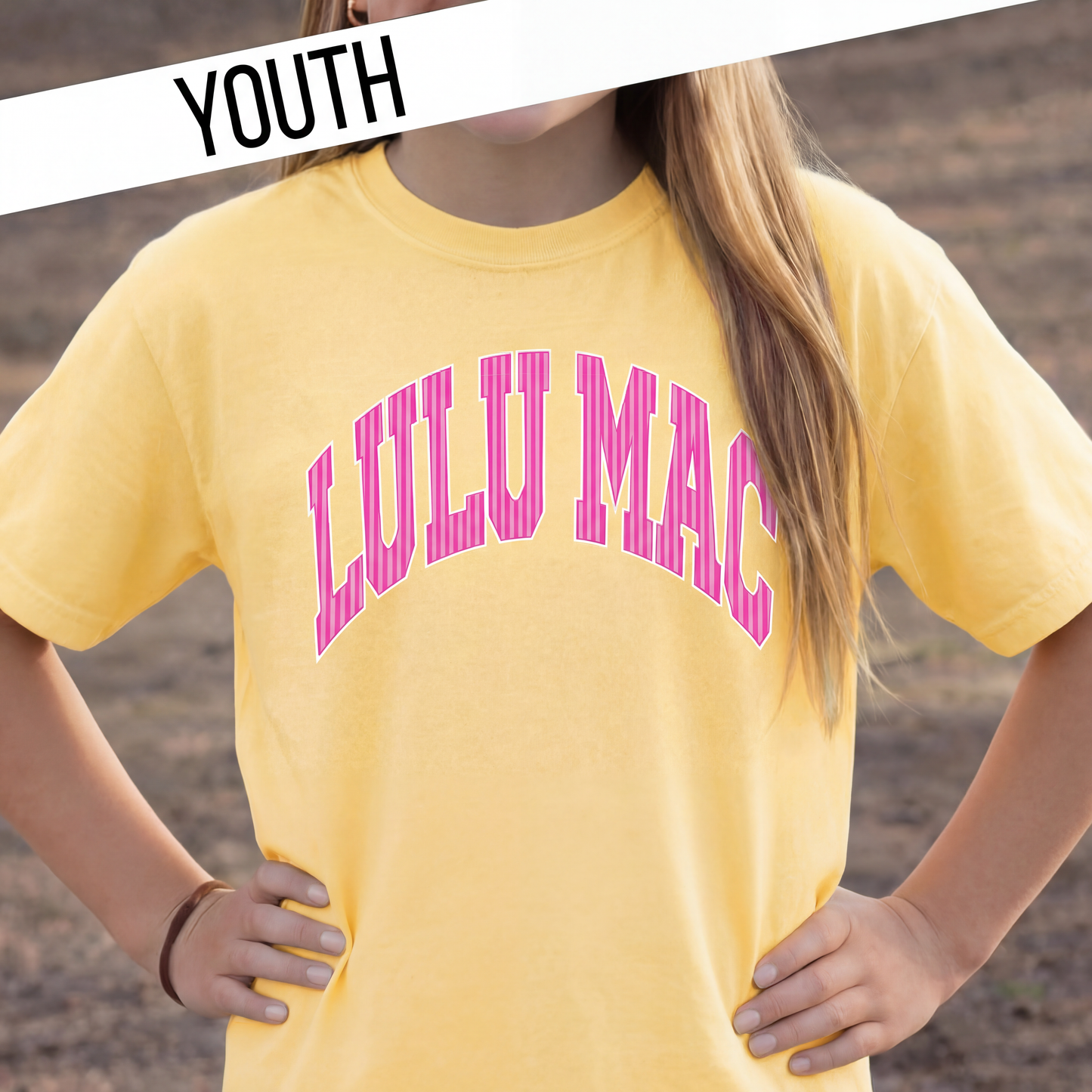 KD-STR-1000 Stripe Butter Youth Comfort Colors Tee: Butter / Youth Small