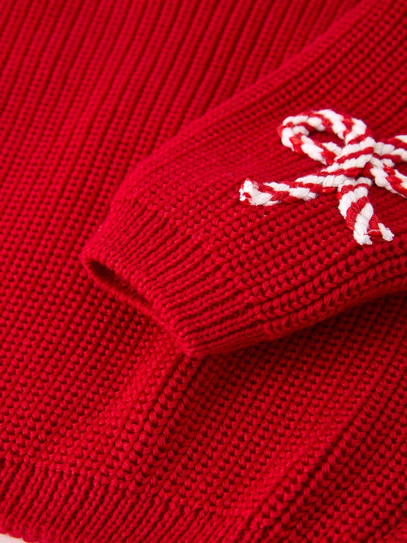 (Pre-order)Girls Winter Christmas Red "merry" Pullover Sweater: 7