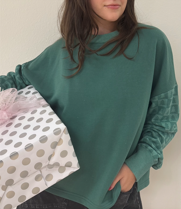 Day Off Sweatshirt - Holiday Tree (Tonal Green Tree): 2XL