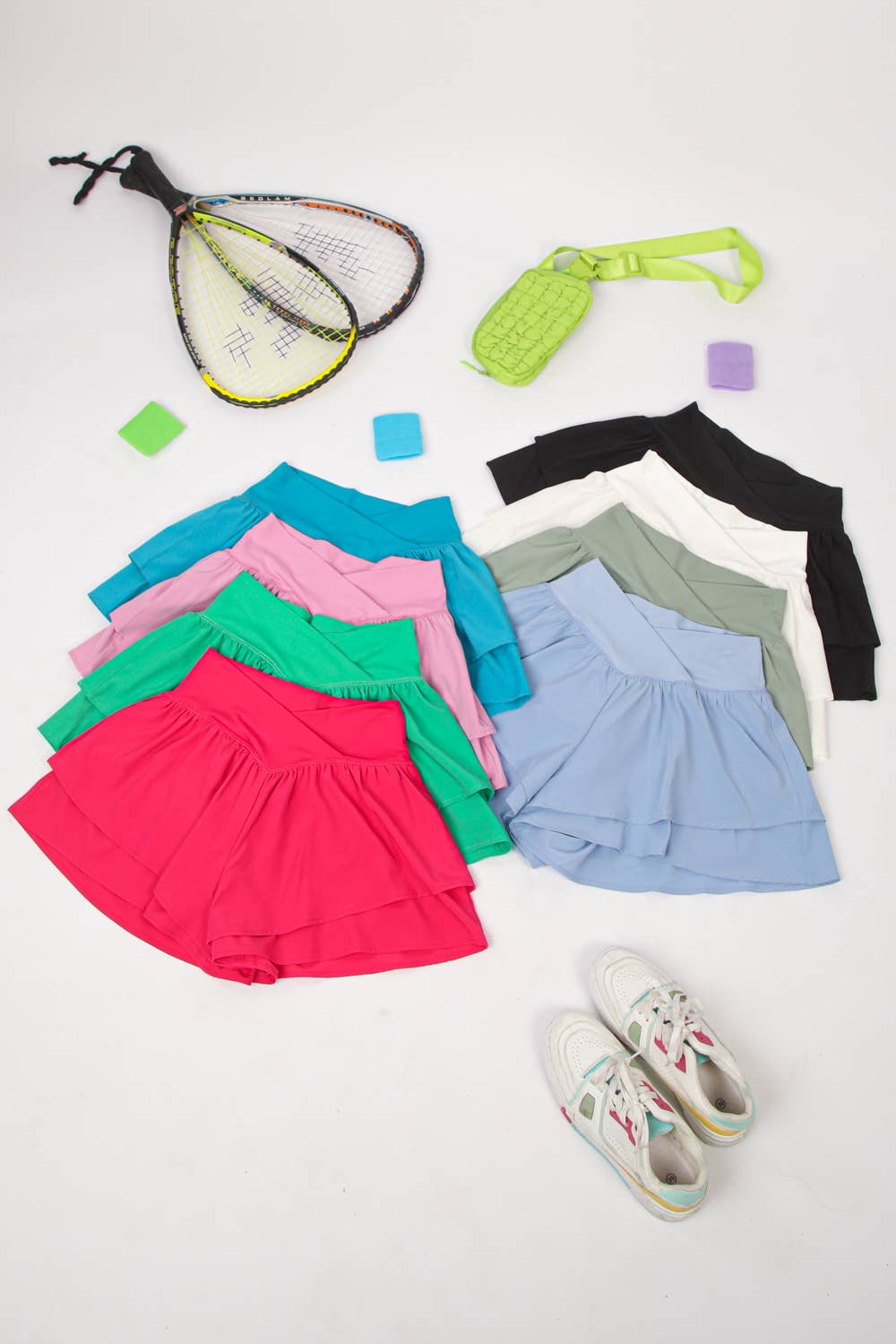 NP70343-V-Shaped Waist Athletics Activewear Shorts: SKY / S-M-L/2-2-2