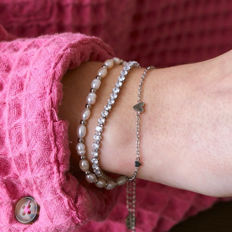 Silver Percy Pearl Bracelet