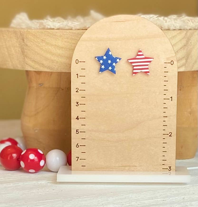 Red, White & Blue Clay Earrings: Star Studs