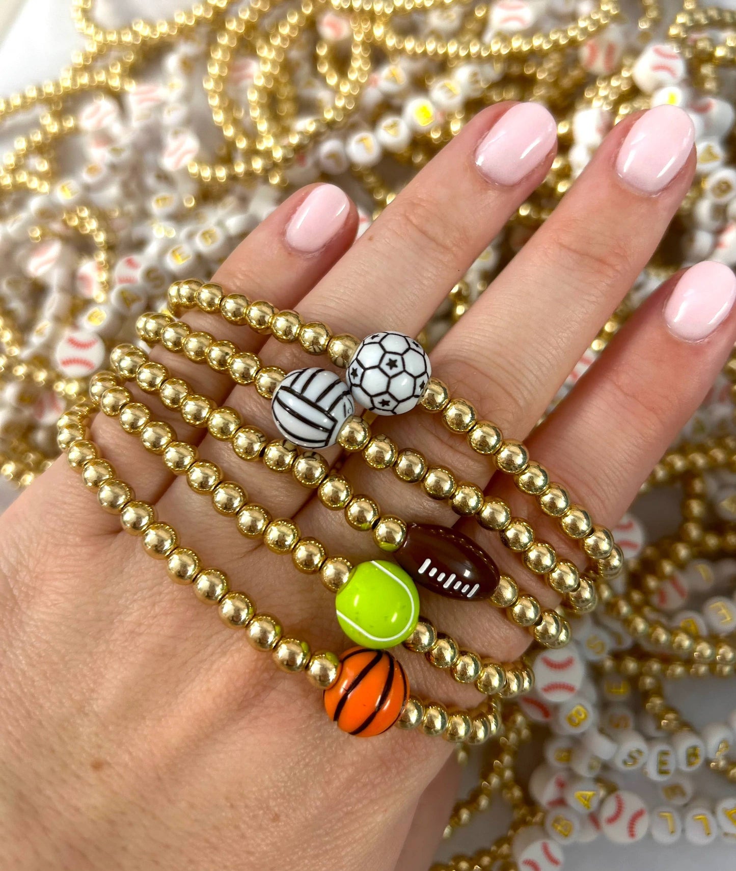⚽🏈Sports Stretchy Bracelets: Basketball
