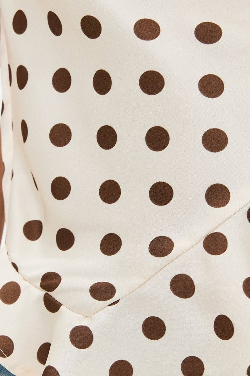 Polka Dot Cami Top: BEIGE / L