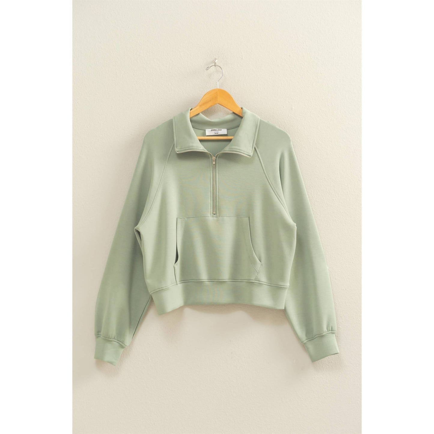 Scuba Half Zip-Up High Neck Collar Sweatshirt: BLACK / S-M-L(2-2-2)