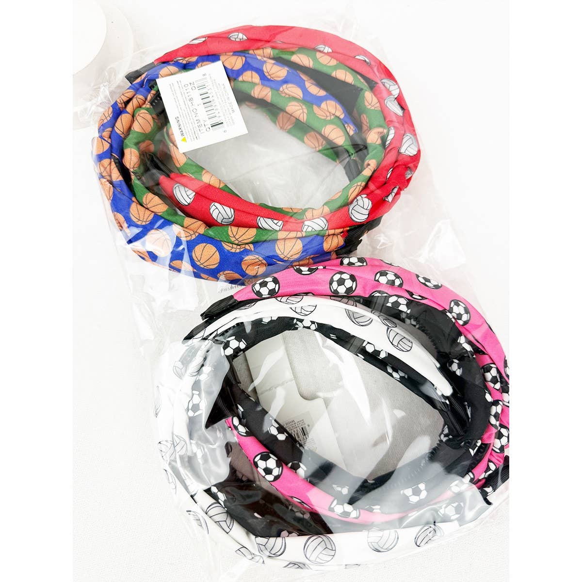 Sports Theme Knot Hairband: MIX COLOR / ONE(12)