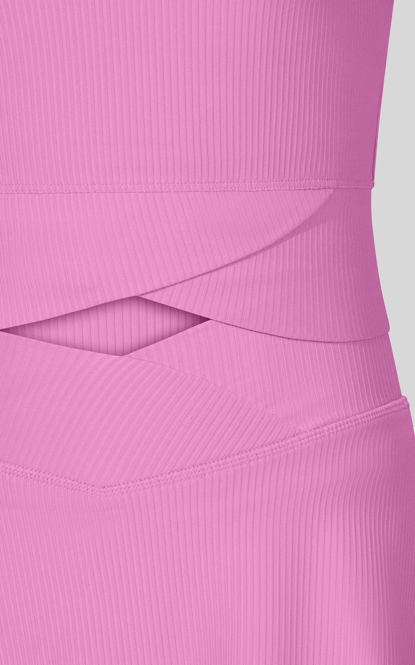 Little Girl Rib Marie Crossover Top and Skort Set: PINK BLOOM