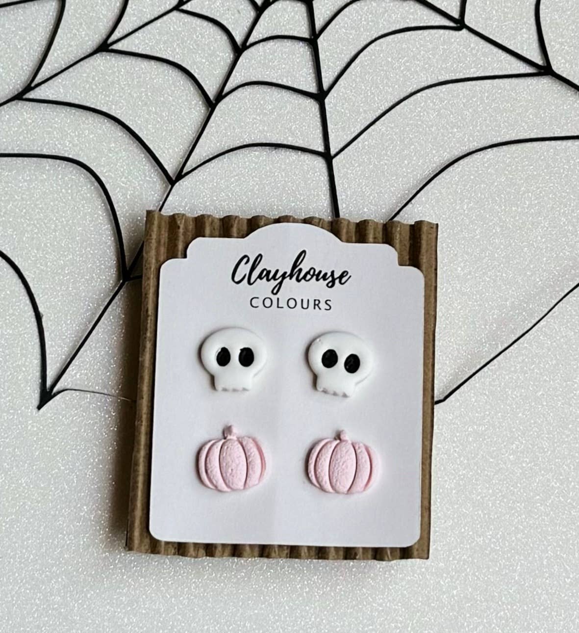 Pink Halloween Earrings : Pink Ghost Bows