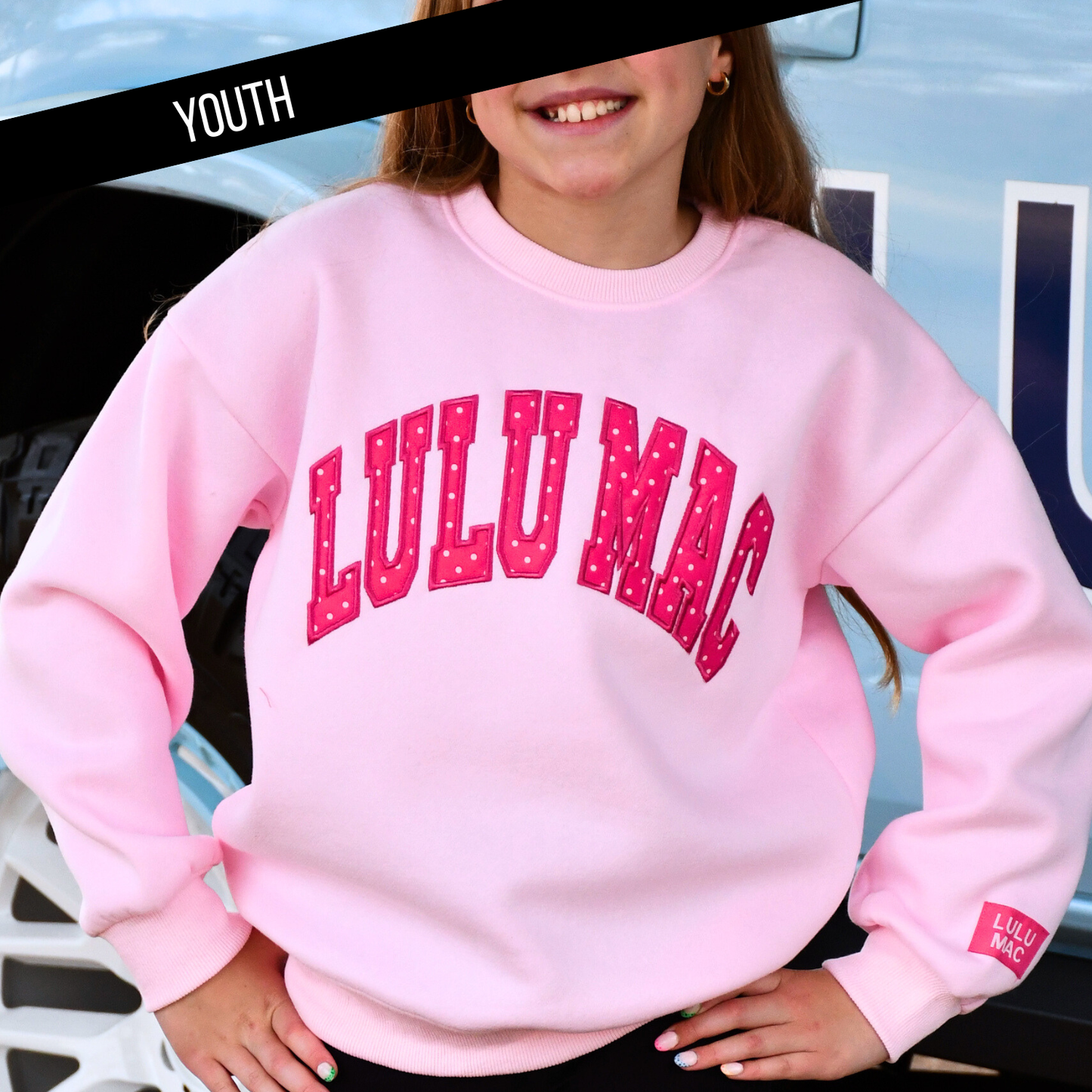 KD-SW-1008-PD Light Pink/Hot Pink Polka Dot- Stitch: Light Pink/Hot Pink / Youth Small