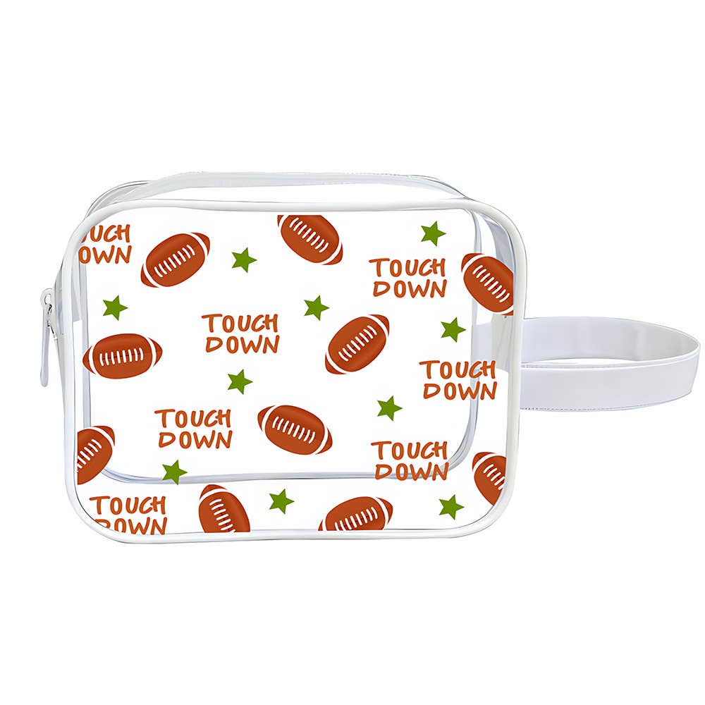 Volleyball Pouch Ball PVC Game Day Clear Makeup Bag: Bow