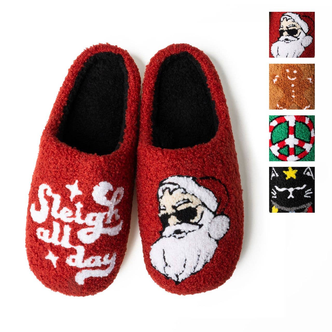 Two Left Feet Holiday Lounge Out Loud Comfy Slippers OS: Large / Sleigh All Day