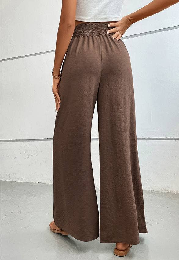 Simple Flared Wide-Leg Pants: Black / XL