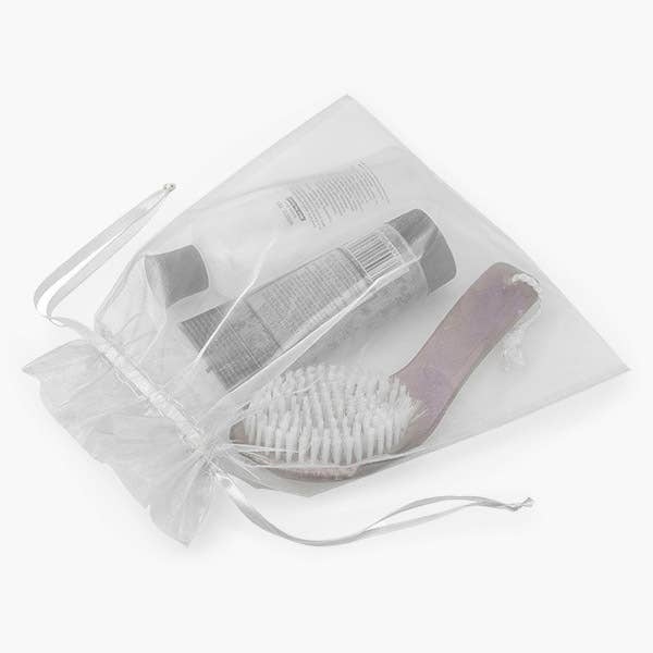 Organza Sheer Bags with Satin Drawsting Ribbon : Neon Pink / 10 Pack / 3x4"