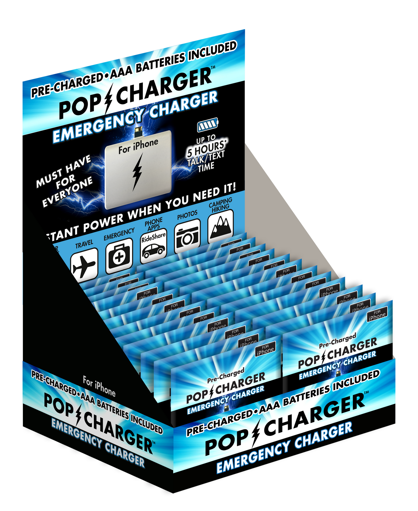 Zorbitz Pop Charger Emergency Charger - iPhone - 24 Qty