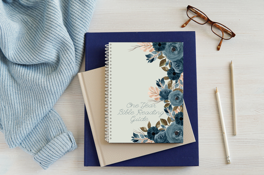One Year Bible Reading Guide- Blue Floral