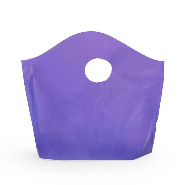 Wave Top Plastic Merchandise Bags: Blazing Pink / Medium 18x15x6"