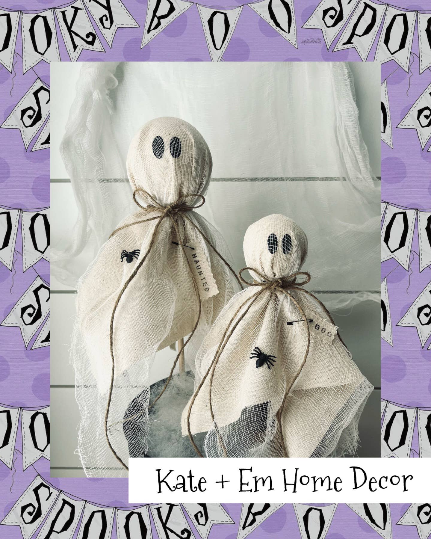 Rustic Primitive Halloween Ghost Home Decor-3 Sizes: Large