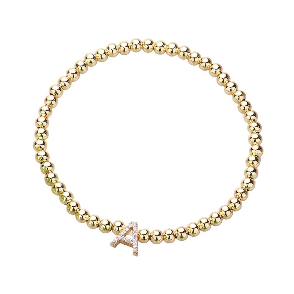 SECRET BOX_  Monogram Initial Stretch Bracelet
: G