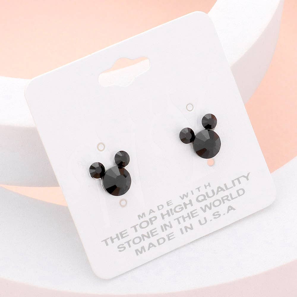 Mouse Character Stud Earrings: Aqua