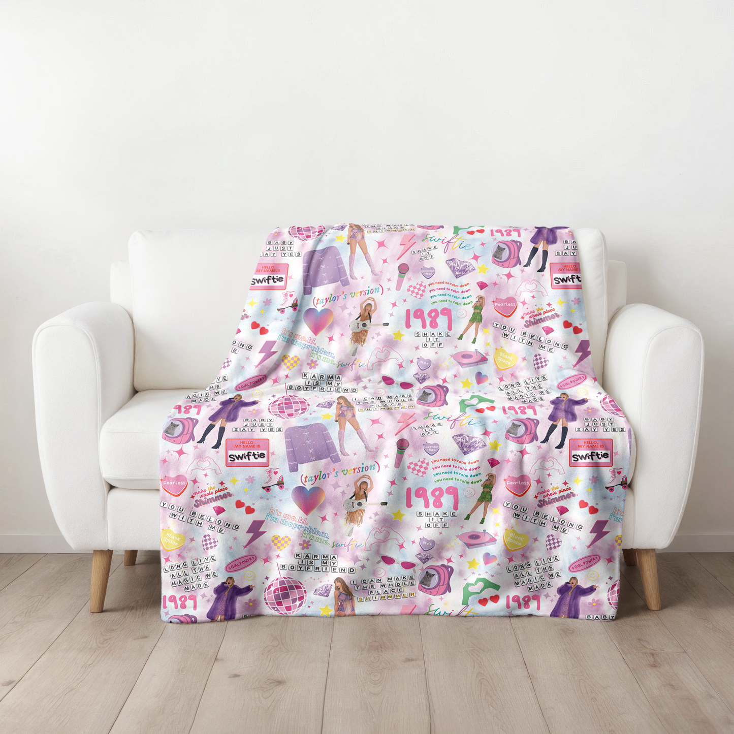 Swiftie Taylor Swift Gift Fuzzy Blanket + Valentines Day: Pink Mosaic