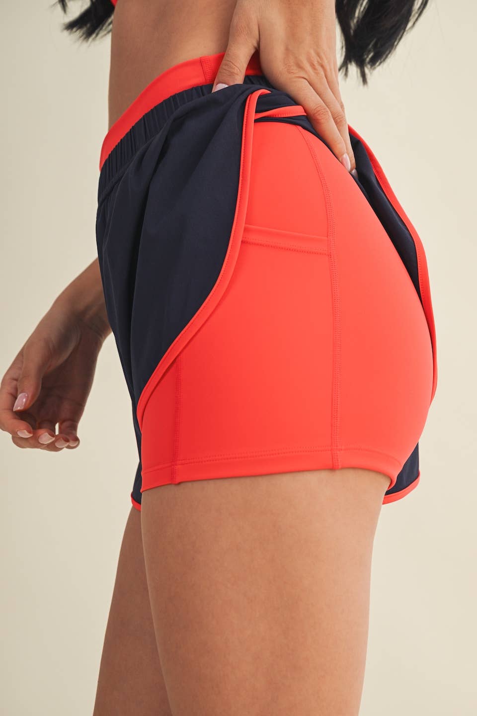 Double Layer Nylon Shorts: Pink / L