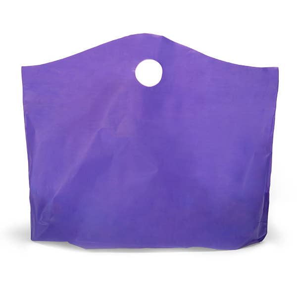 Wave Top Plastic Merchandise Bags: Blazing Pink / Medium 18x15x6"