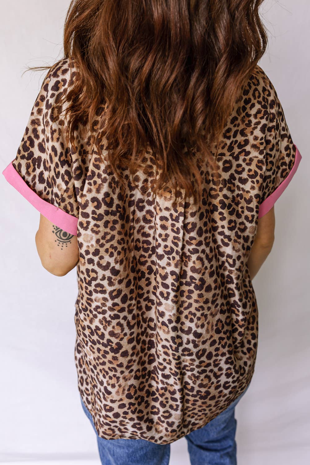 LDC Leopard Print Contrasted Trim Animal Short Sleeve Shirt: Multicolour / L