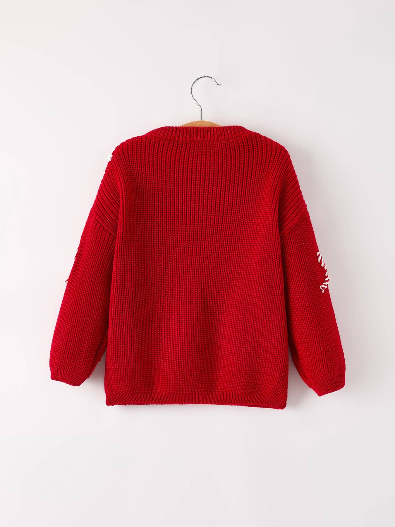 （Pre-order）Girls Winter Christmas Red "merry" Pullover Sweater: 7