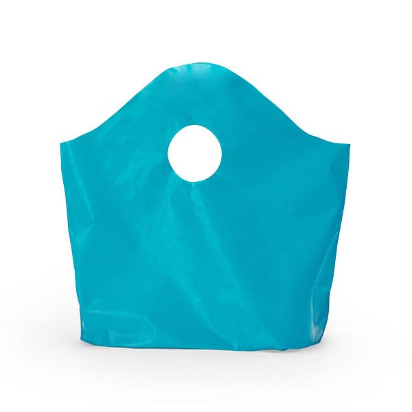 Wave Top Plastic Merchandise Bags: Blazing Pink / Medium 18x15x6"