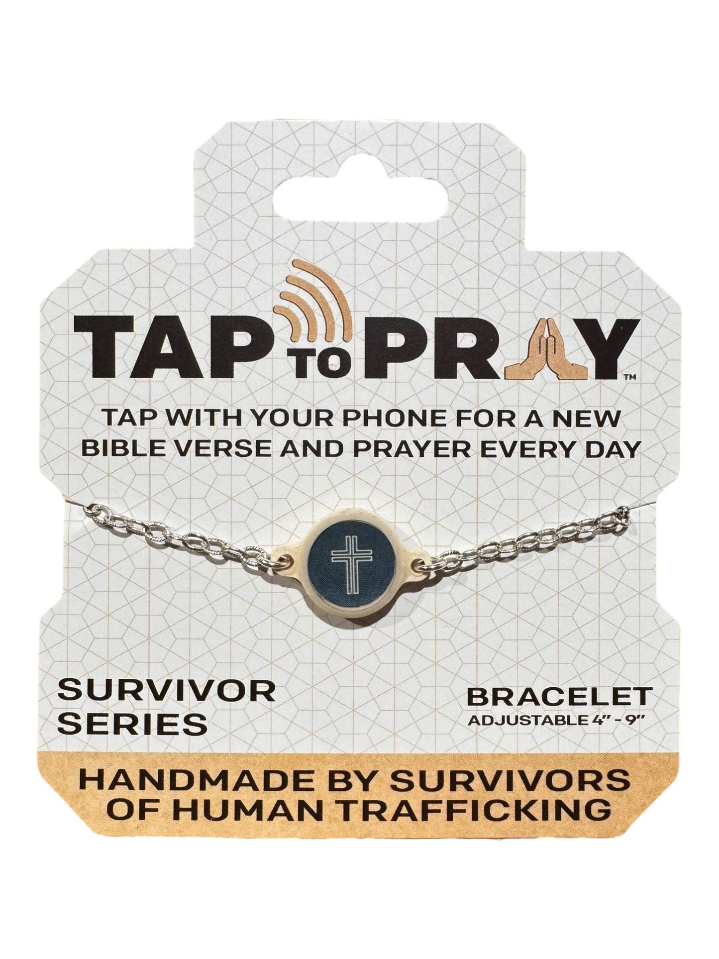 Tap To Pray™ - Survivor Series Handmade Bracelets: Juniper + Cross