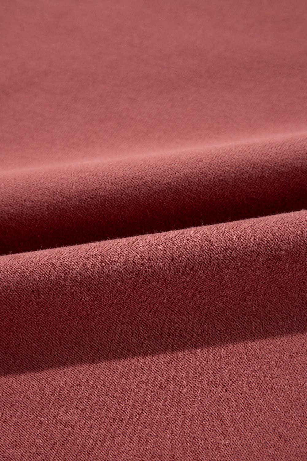 Two Tone Patchwork Drop Shoulder Pullover Sweatshirt: Mineral Red / 50%Polyester+50%Cotton / M