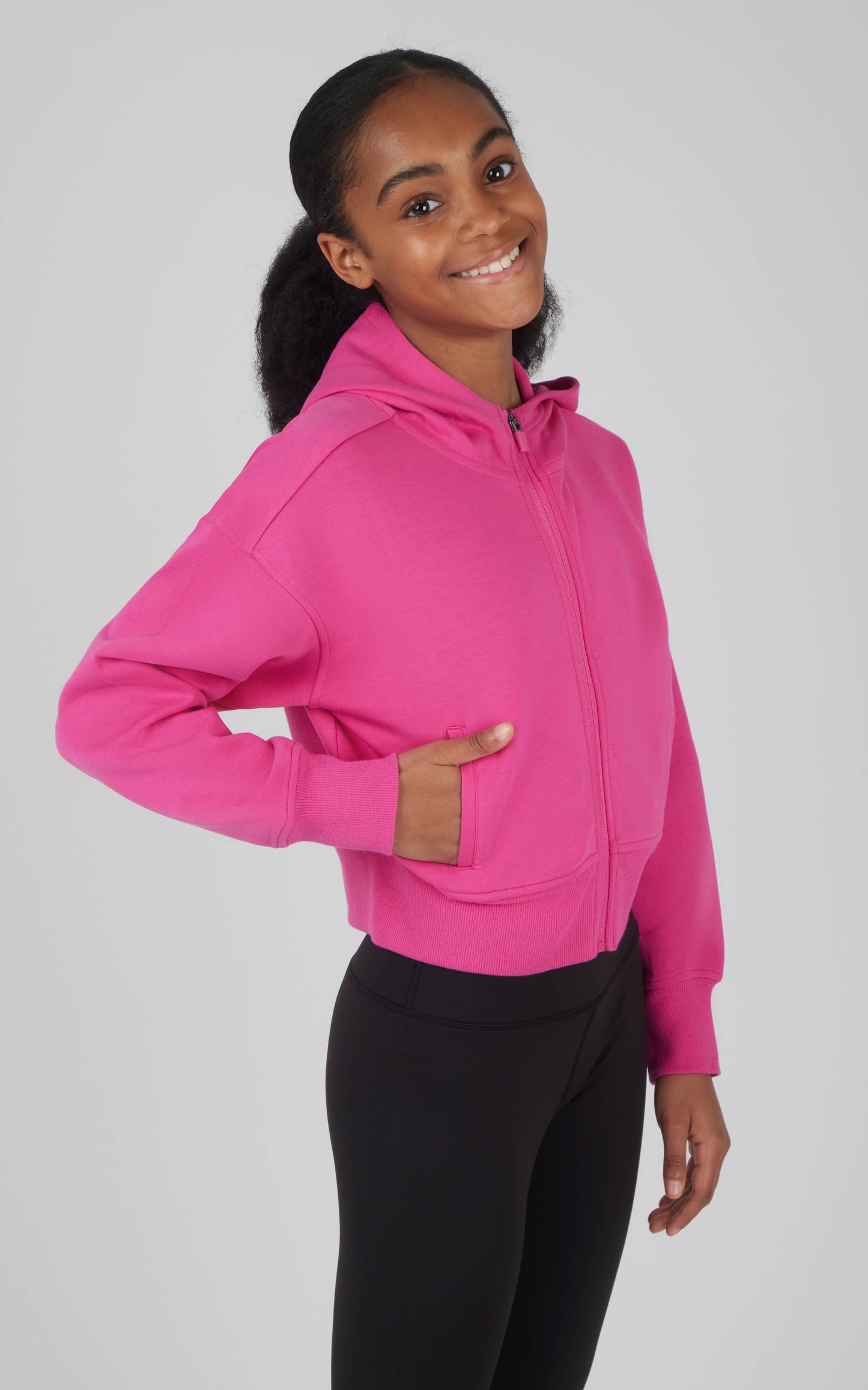 Girls Scuba Full Zip Everyday Hoodie Jacket: PAISLEY PURPLE