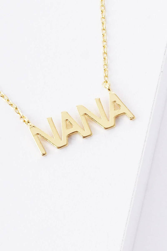 Gold Plated Bold Letter NANA Necklace: Gold