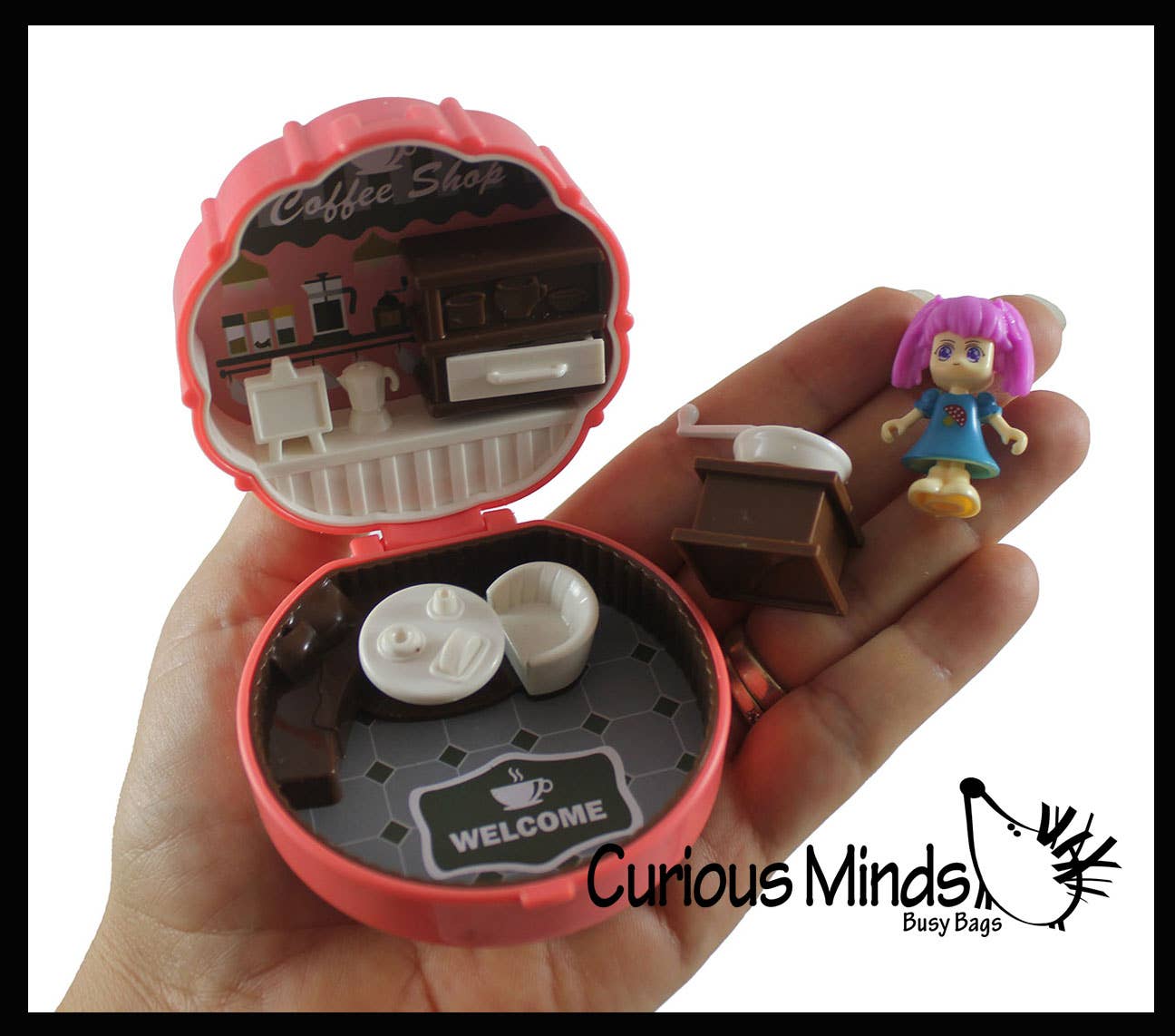 1 Pocket Size Mini Doll Playset - Folding Compact Doll House
