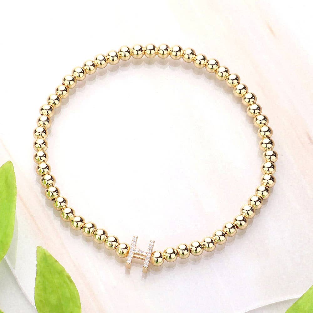 SECRET BOX_  Monogram Initial Stretch Bracelet
: N