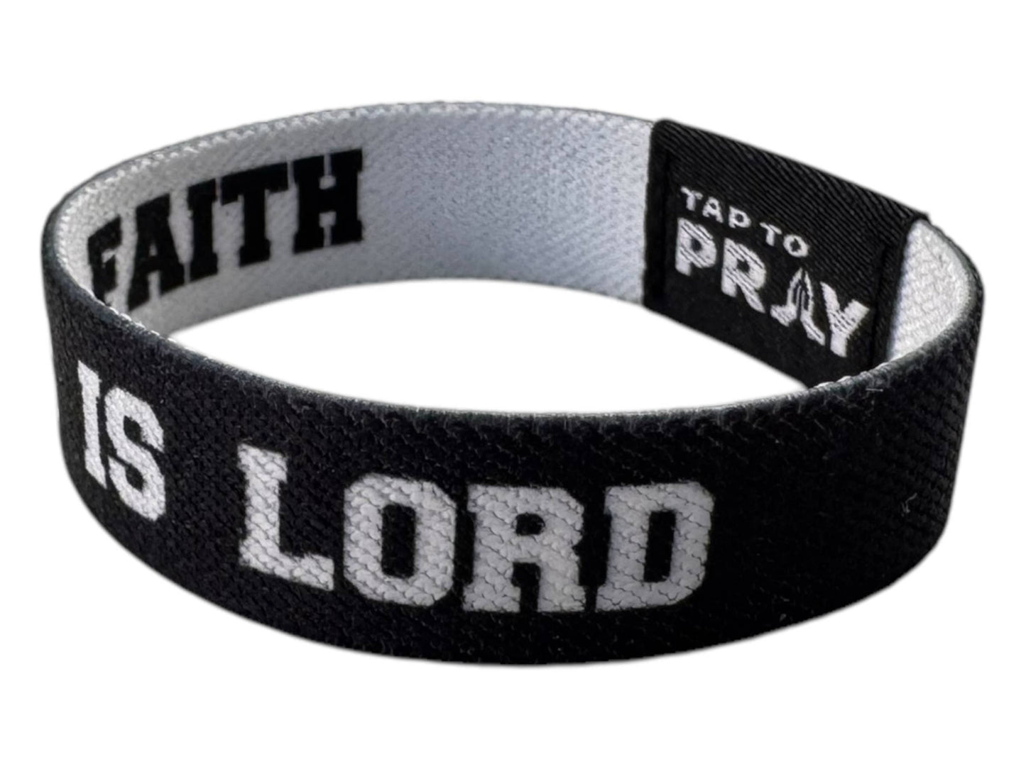 Tap To Pray™ Wristbands - Jesus Is Lord: X-Large / Jesus is Lord / Powered by Faith